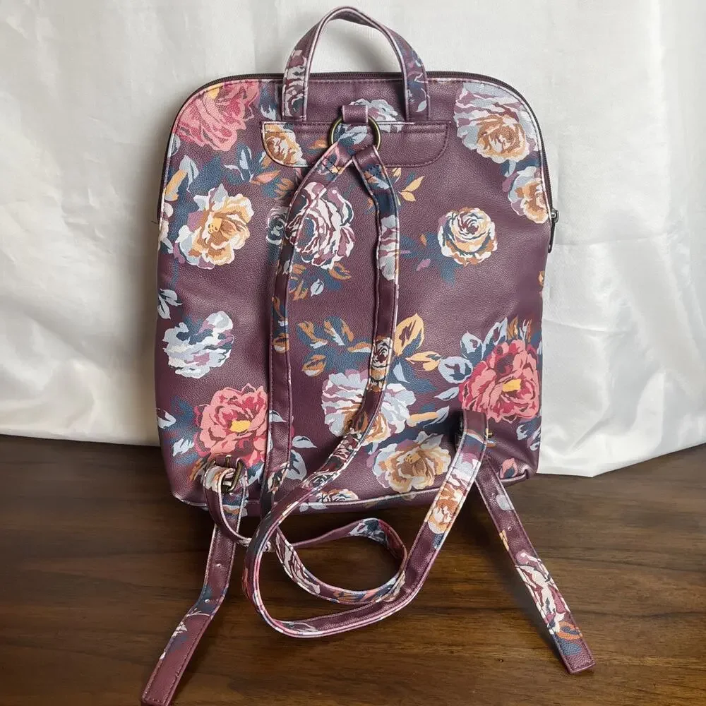 Matilda Jane Plum Perfect Floral Backpack Purse Bag 13